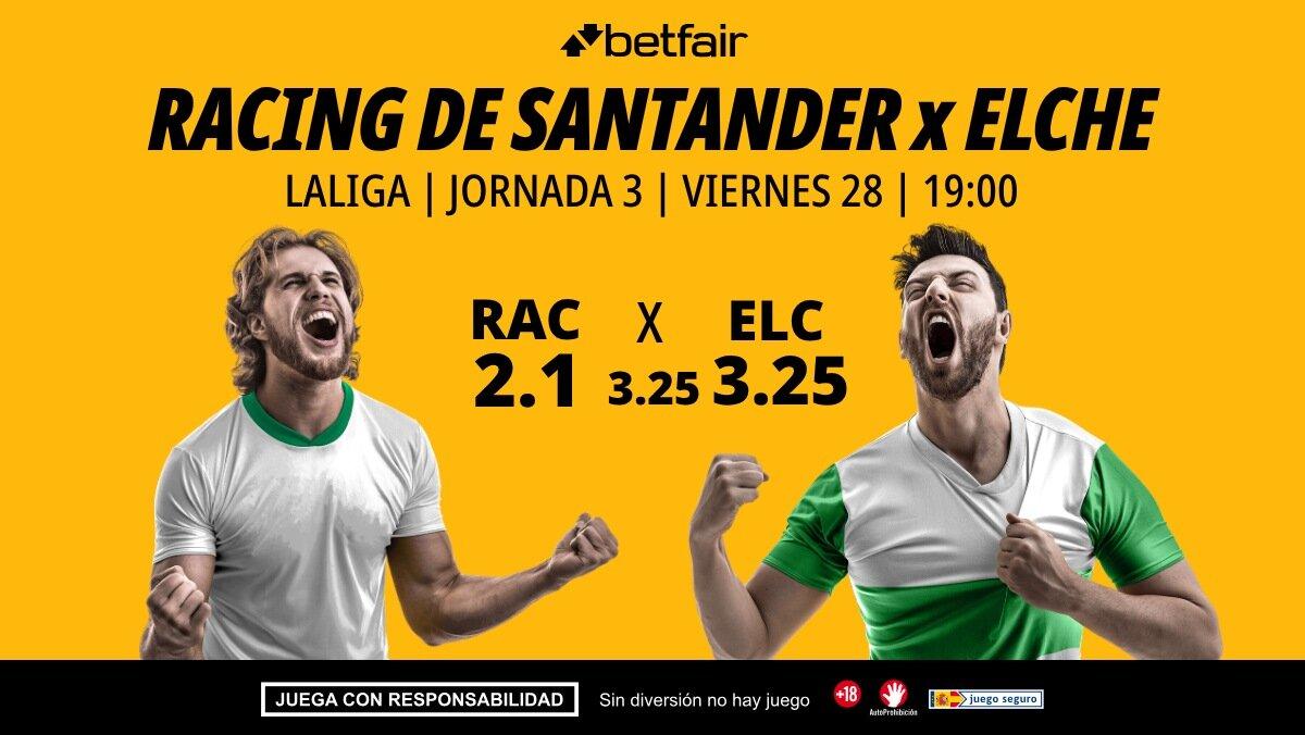 Racing de Santander - Elche: alineaciones, horario, dónde ver, pronósticos y estadísticas